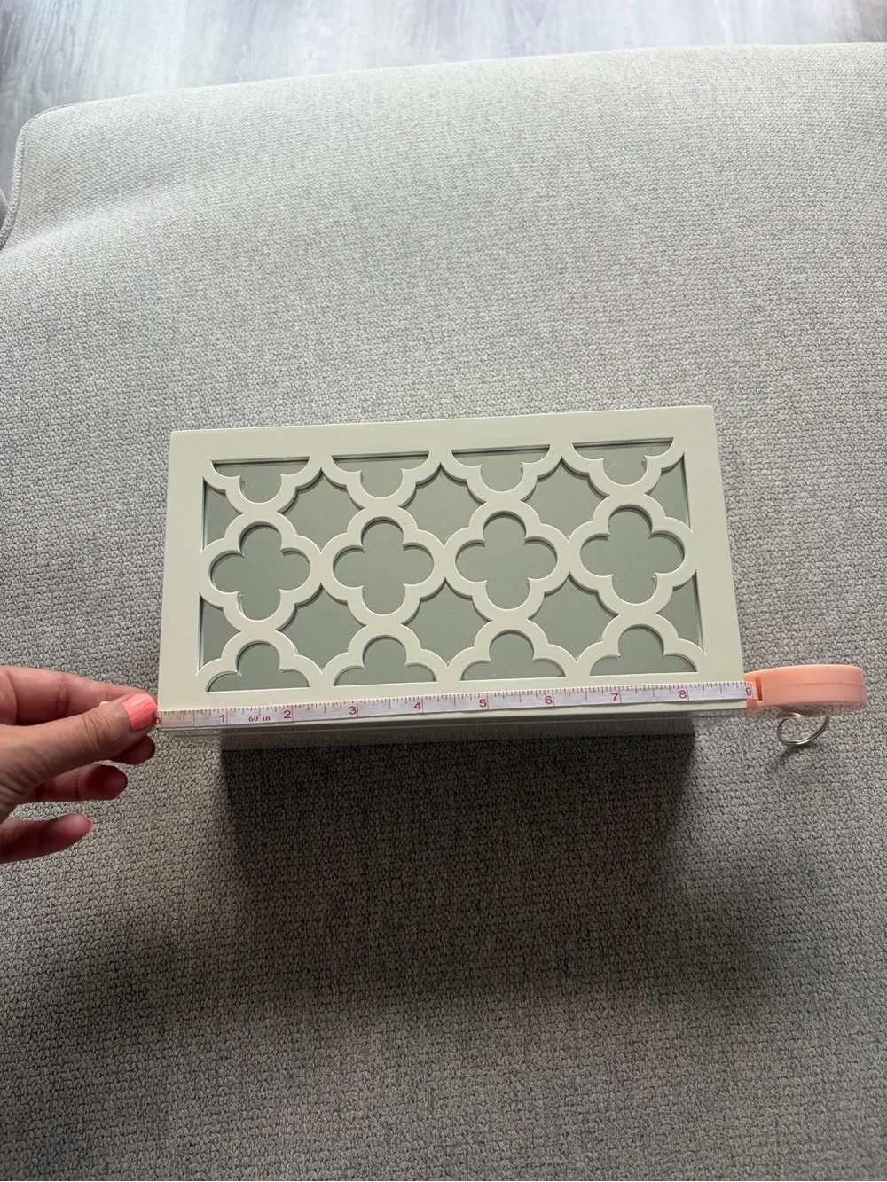 White Jewelry Box with Front Mirror Design